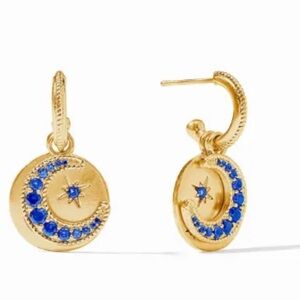 Julie Vos Luna 4-In-1 Charm Sapphire Blue Earrings RARE NEW $155